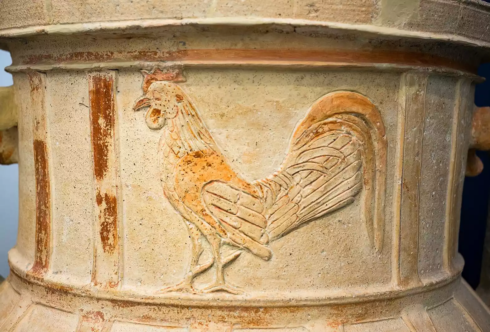 Cretan Relief Pithos With Rooster Decoration From Phaistos, Characteristic Example Of The Orientalizing Period