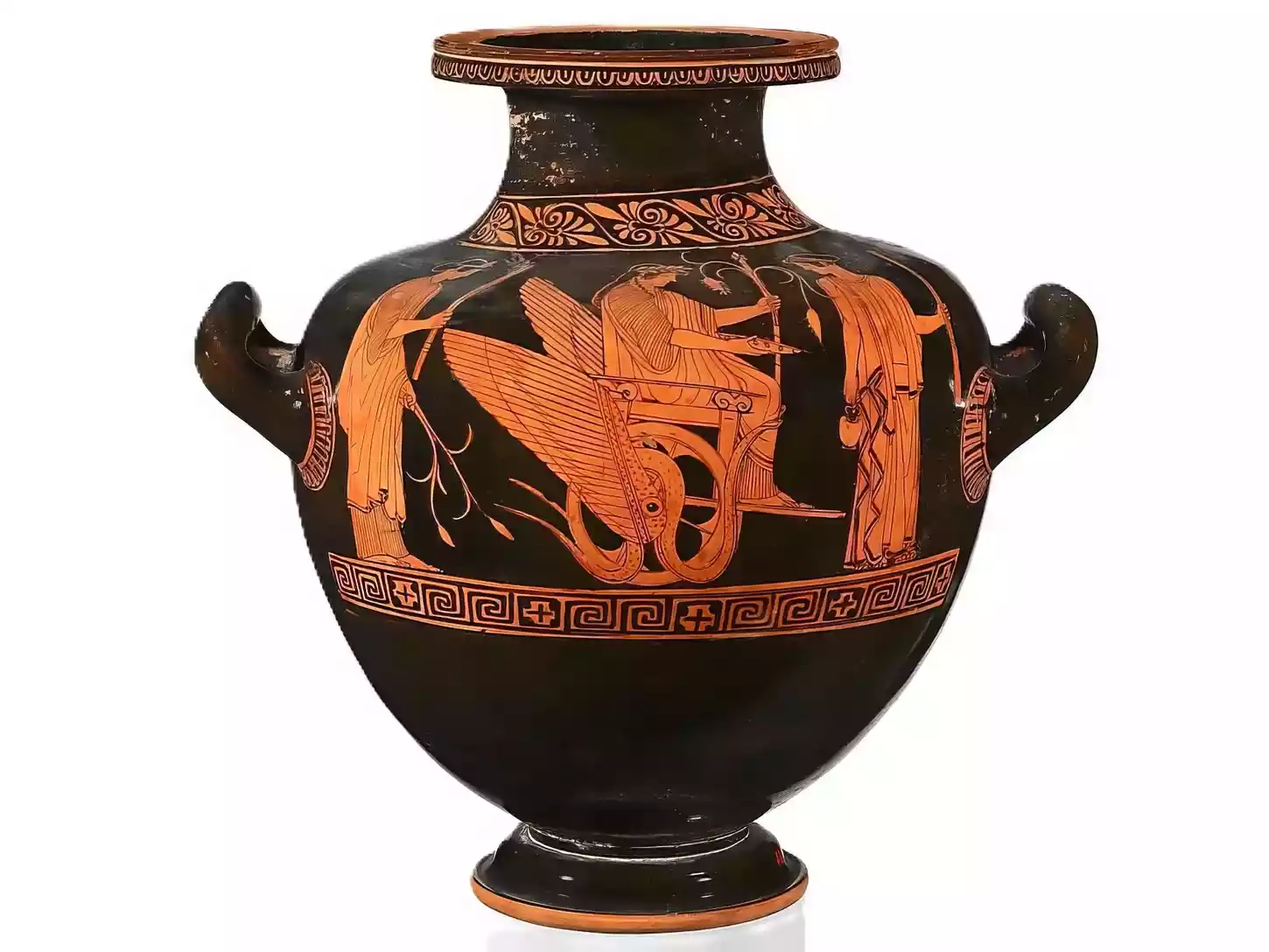 Red-Figure Hydria Depicting The Myth Of Persephone And Demeter With Triptolemus, Work Of The Niobid Painter.