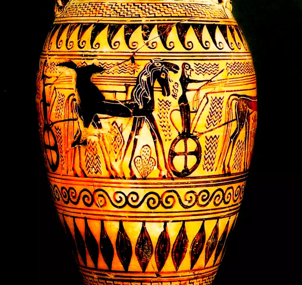 Contenitori Per Olio - Vaso Protoattico Per Olio, 690 A.c., Con Sfingi E Danzatori (Louvre).