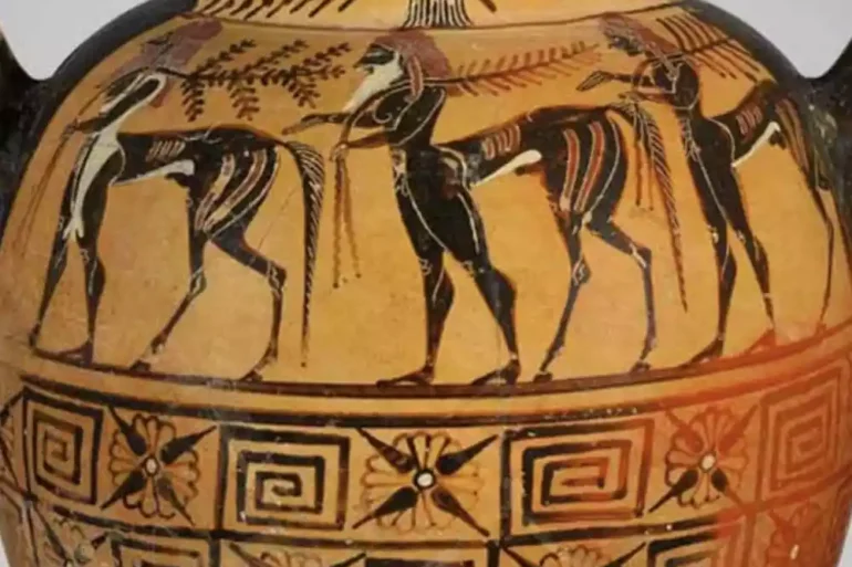 A Powerful Centaur Charges Into Battle, Its Human Torso Poised Above The Galloping Horse Body.