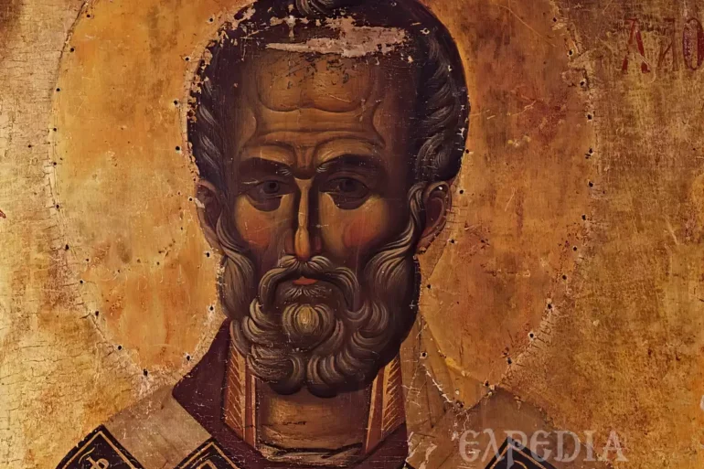 Saint Nicholas icon in Hilandar displays intricate details of 14th-century Byzantine artistic techniques