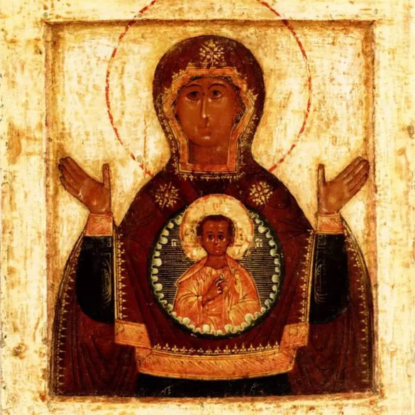 Madonna Del Segno, Arte Iconica Russa, Tradizione Bizantina, Arte Religiosa Medievale, Scuola Di Novgorod, Iconografia Ortodossa