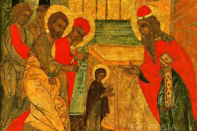 the icon of the presentation of the virgin mary in solvychegodsk depicts the little mary ascending the steps