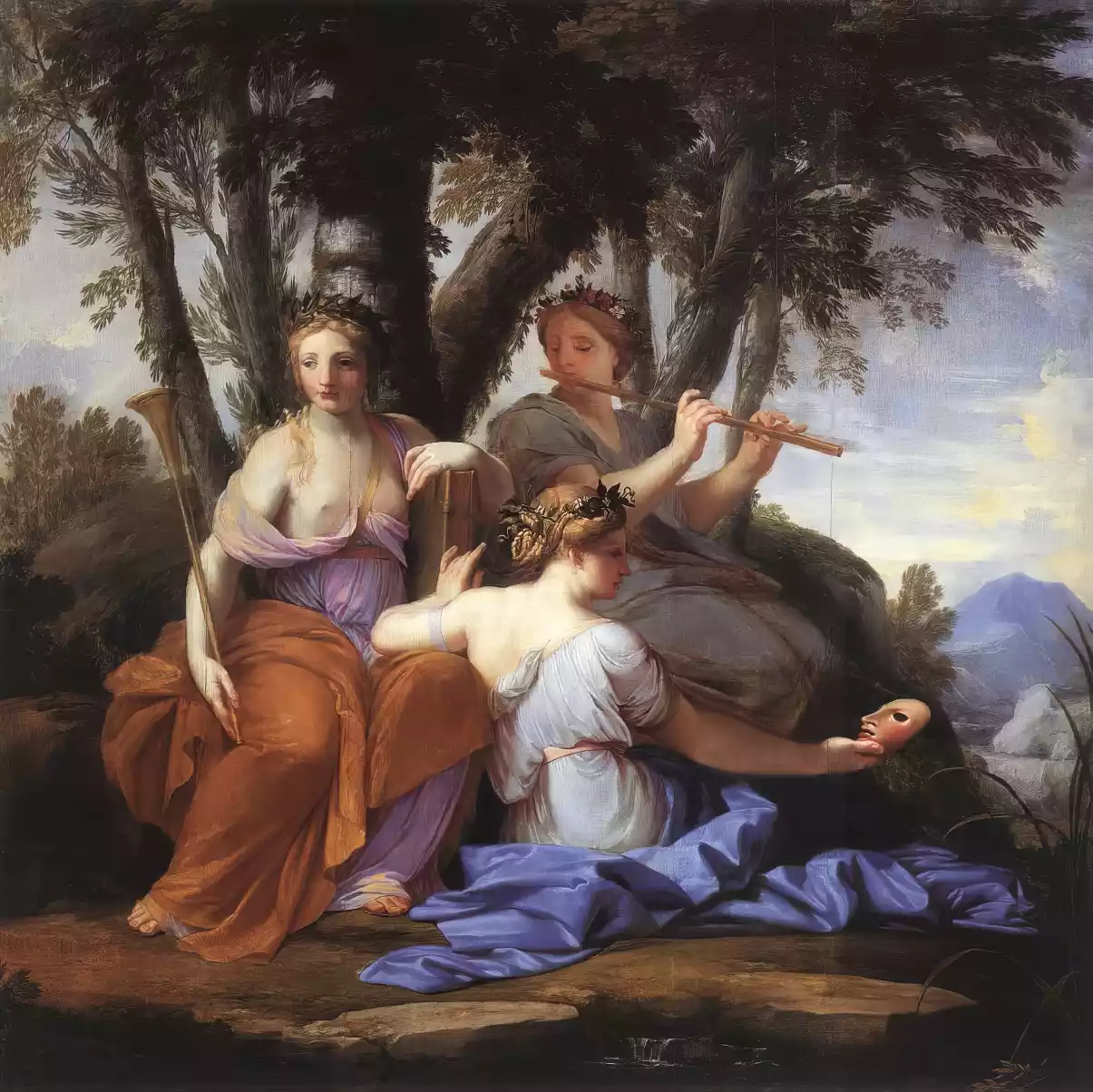 The Muses Clio, Euterpe, Thalia, Work By Le Sueur, Classical Inspiration.