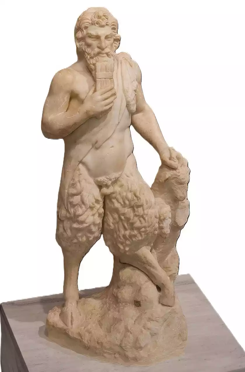 Marble Statue Of Pan From The Roman Period From Argyroupoli, An Excellent Example Of Ancient Sculptural Art Of The 2Nd Century Ad