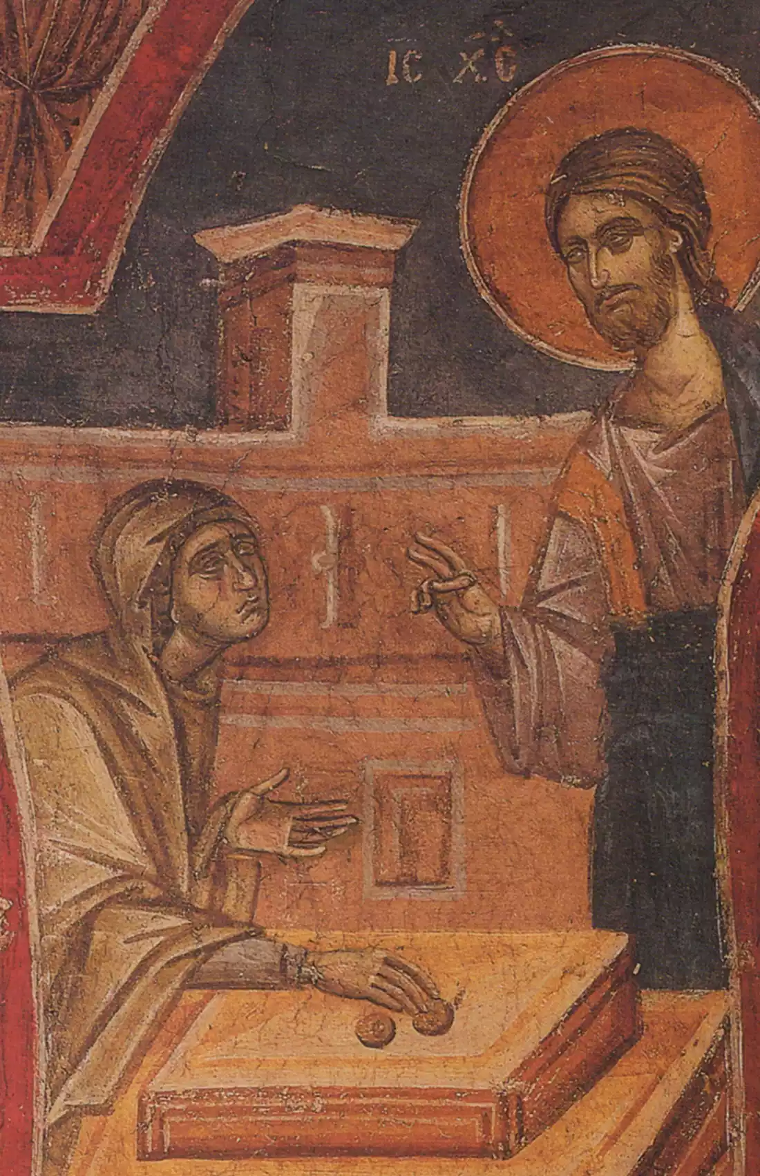 La Fresque Du &Quot;Christ Louant La Pièce De La Veuve&Quot; Au Monastère De Hilandar Est Un Précieux Héritage De L'Art Byzantin